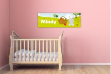 Konijntje met fruitmand Konijntje met fruitmand
